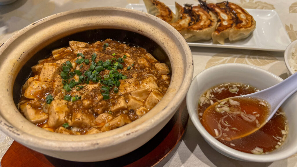 龍華園 四川省の辛さ陳麻婆豆腐 餃子