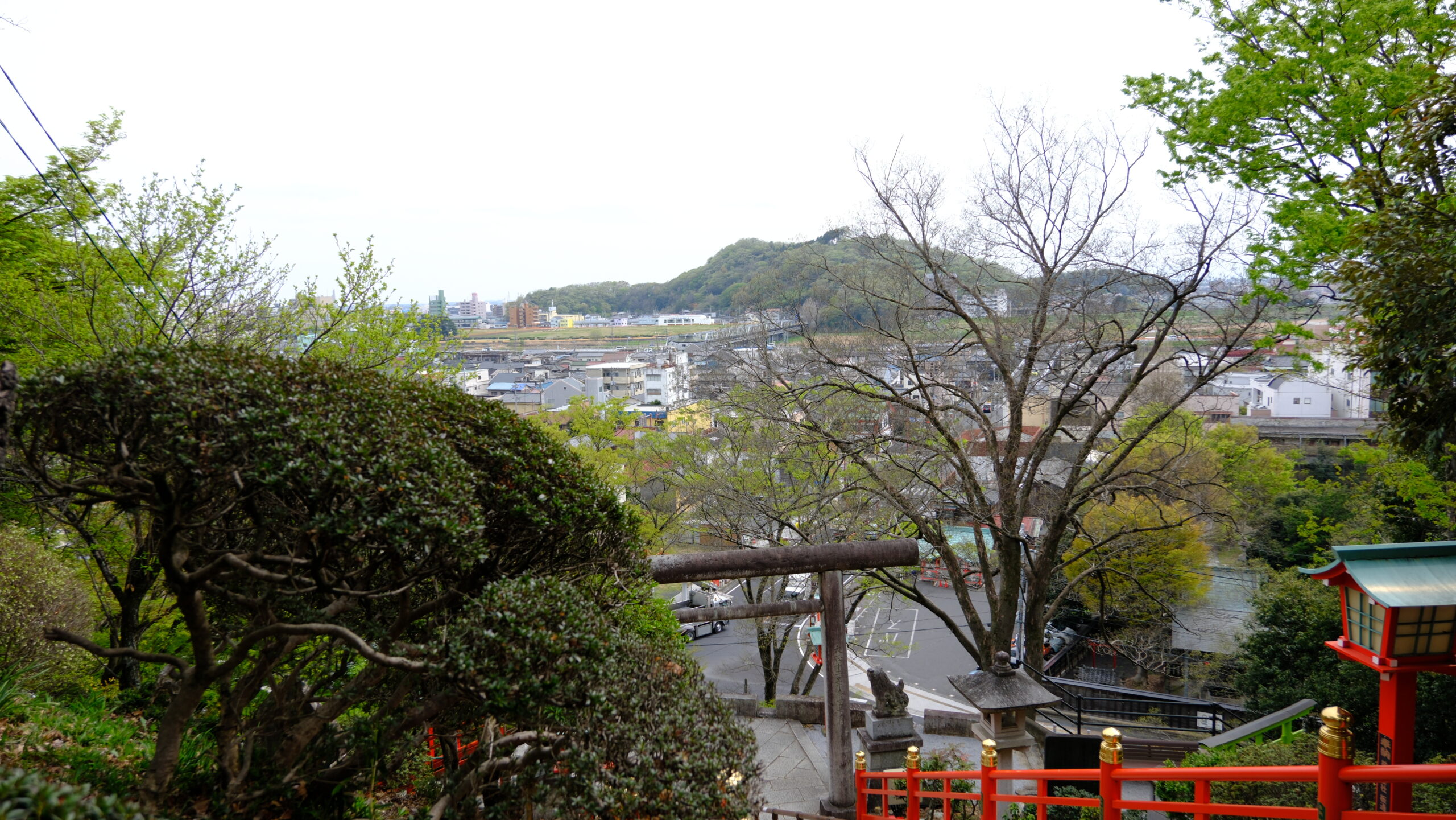 足利織姫神社　階段　眺め