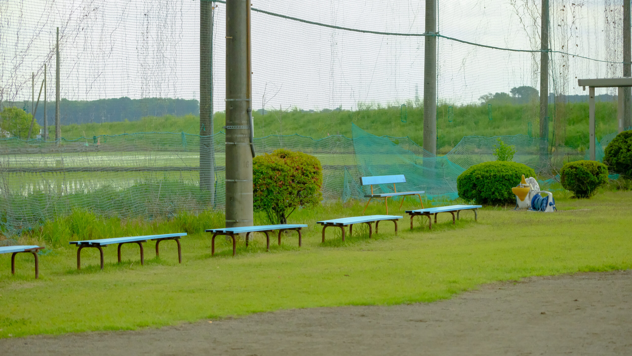みのわ古城公園　野球　ベンチ